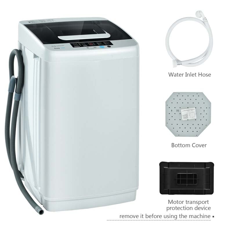 Full Automatic Portable Washing Machine with Drain Pump, 8.8 LBS 2-in-1 Top Load Washer Dryer Combo