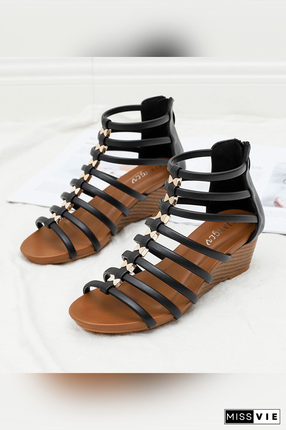 Open Toe Hollow Out Wedge Sandals Wholesale