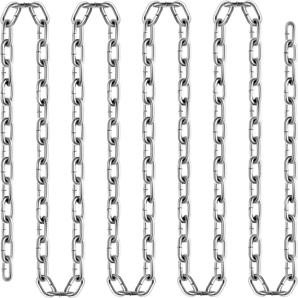 VEVOR 100 ft. x 0.25 in. G30 Tow Chain Proof Coil Chain Zinc Plated 13500 lbs. Load for Towing Logging Agriculture Guard Rails GLDXLT6MMX30.5M01V0