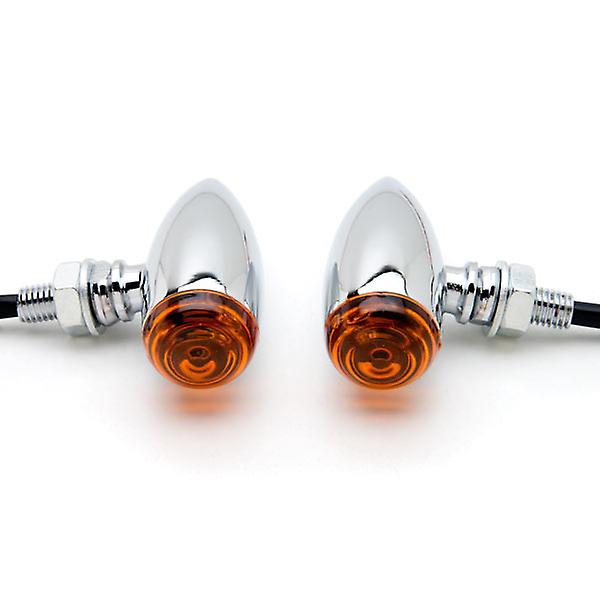 Motorcycle 2 pcs Chrome Amber Turn Signals Lights Compatible with Suzuki Boulevard C109R C50 C90