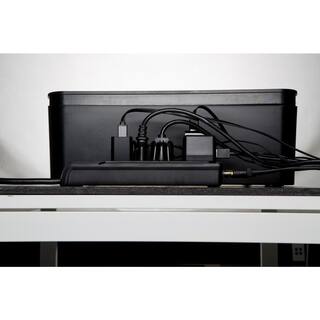 UT Wire In-Box Cable Organizing Management Box for Under Desk in Black UTW-BXLG-BK