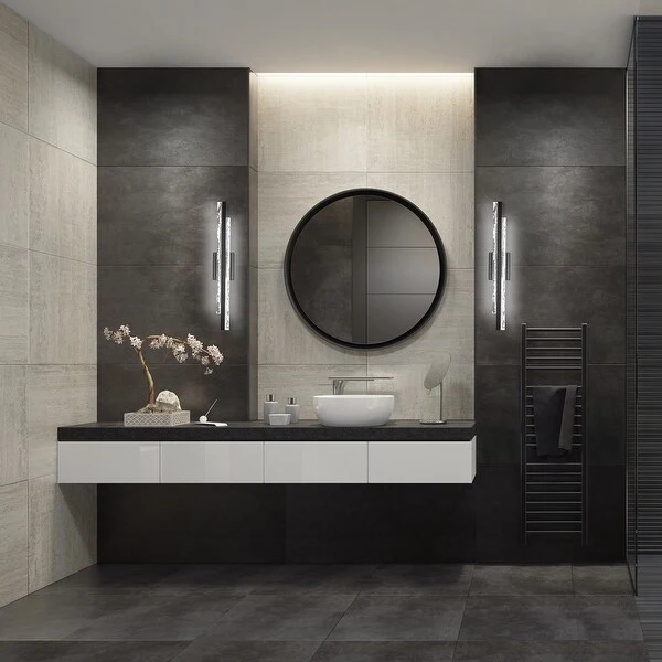 Tandem 27in LED Bath Vanity and Wall Light 3000K in Black