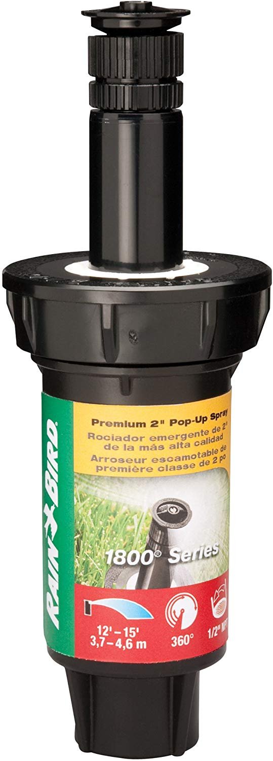 Rain Bird 1802VAN Professional Pop-Up Sprinkler， Adjustable 0 - 360 Pattern， 8' - 15' Spray Distance， 2