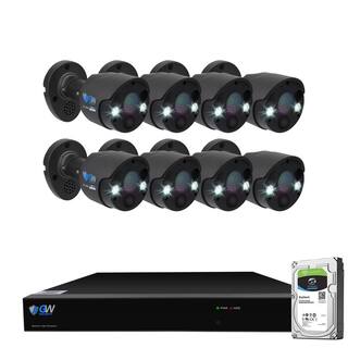 GW Security 8-Channel 5MP 2TB NVR Security Camera System with 8 Wired Bullet Cameras 3.6 mm Fixed Lens 2-Way Audio Spotlight GW5538IP8-2T