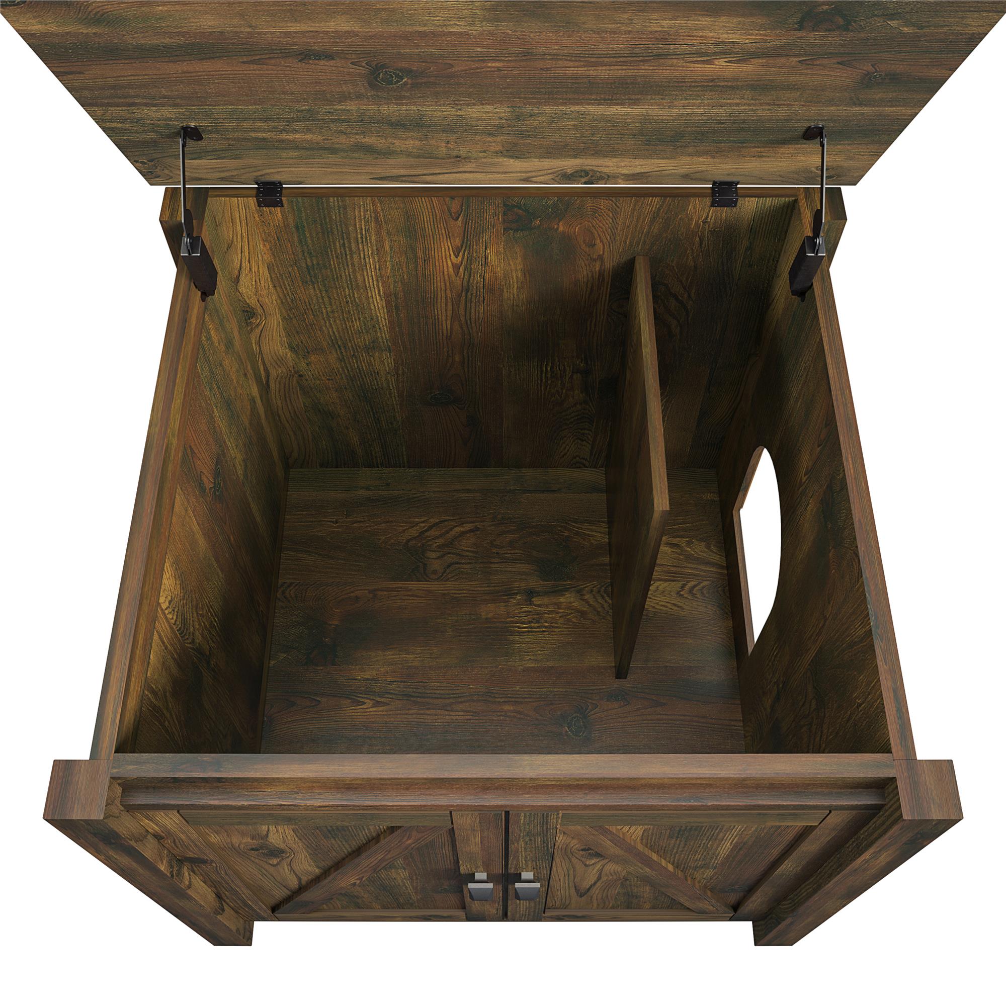 Ollie and Hutch Farmington Litter Box Enclosure， Rustic