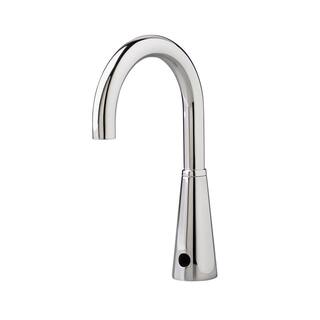 American Standard Selectronic DC Powered Single Hole Touchless Bathroom Faucet with 6 in. Gooseneck Spout 0.5 GPM in Polished Chrome 6055.165.002