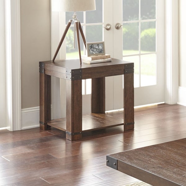 Aldridge Square Industrial Wood End Table by Greyson Living