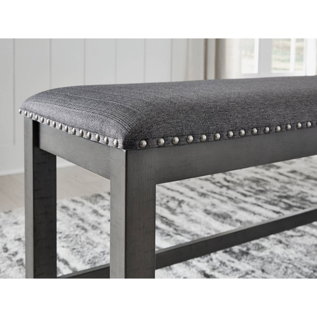 Myshanna Double Upholstered Two tone Dining Bench Gray Signature Design By Ashley