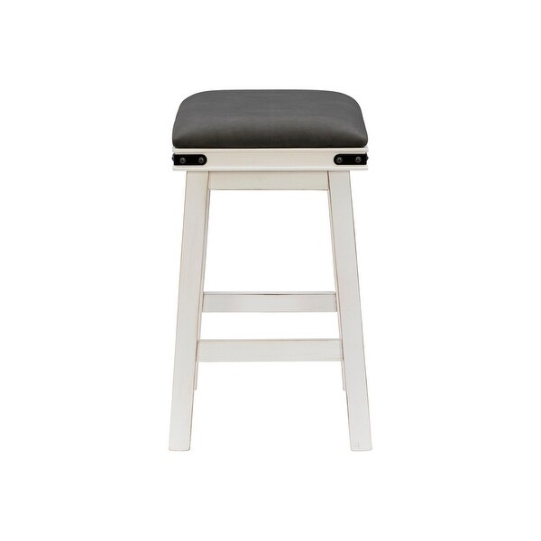 Spenser Backless Counter Stool with Faux Leather seat