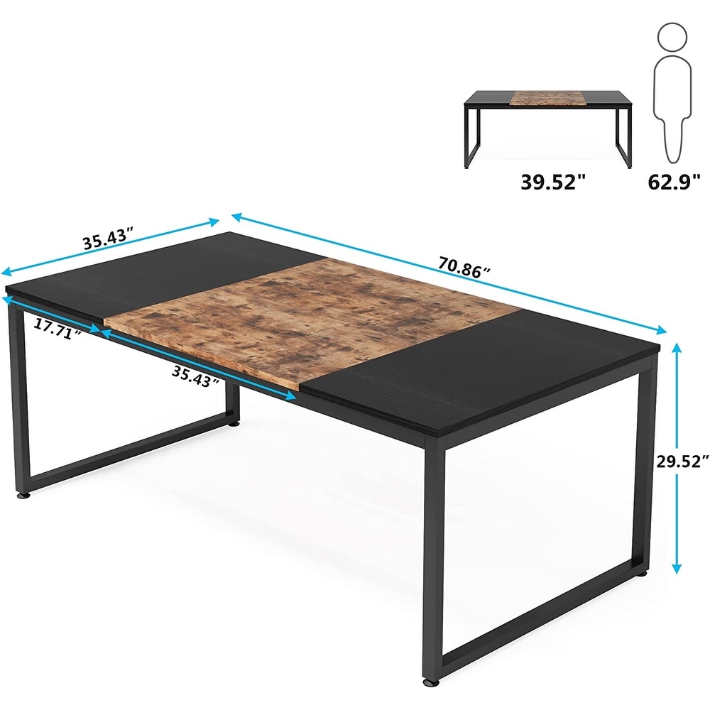 71 Inch Modern Rectangular Dining Table for 6 Person