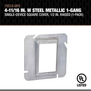 Southwire 4-1116 in. W Steel Gray 1-Gang Square Cover 12 in. Raised (1-Pack) 72C13-UPC