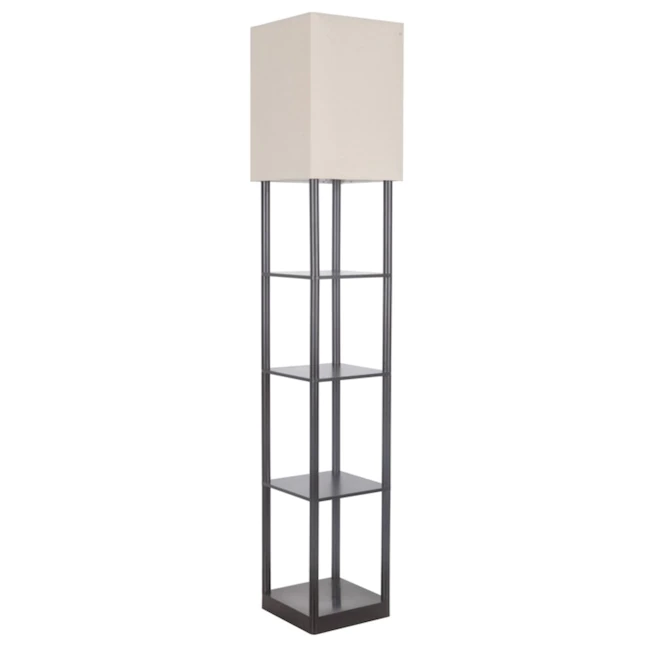 allen + roth 63-in Bronze Shelf Floor Lamp