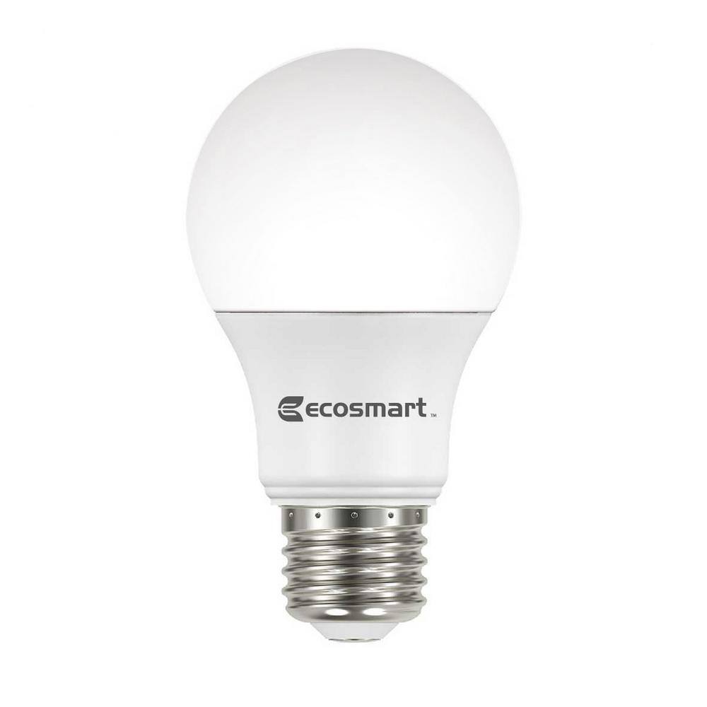 EcoSmart 60-Watt Equivalent A19 Dimmable LED Light Bulb Bright White (4-Pack) 11A19060WESD042