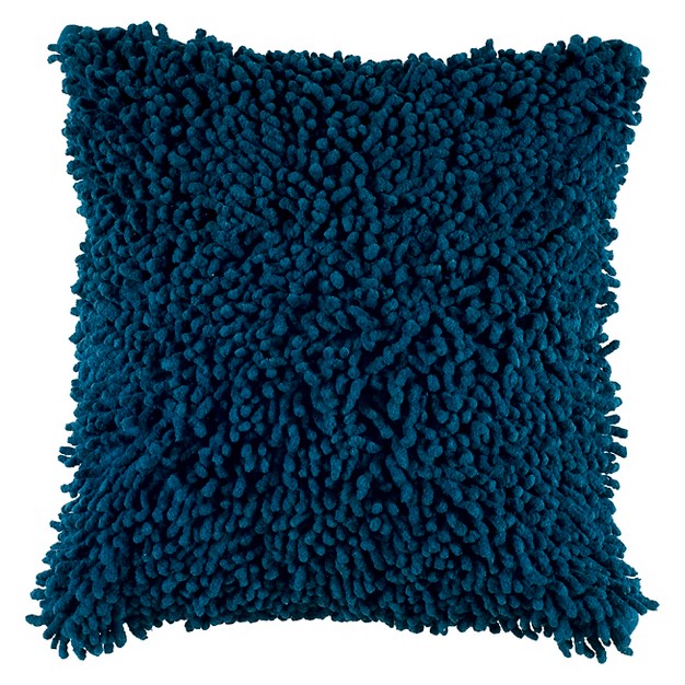 Shag Square Throw Pillow Blue Rizzy Home