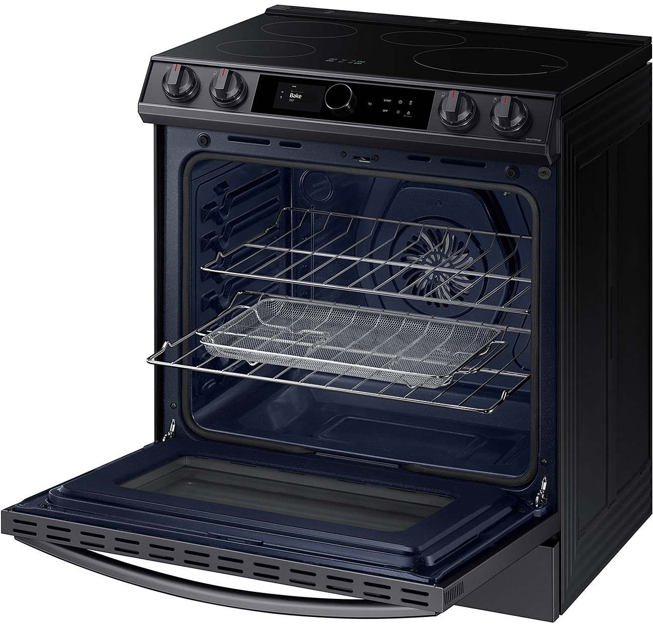  ADA 6.3 Cu. Ft. Fingerprint Resistant Black Stainless Steel Smart Slide-In Induction Range With Smart Dial and Air Fry