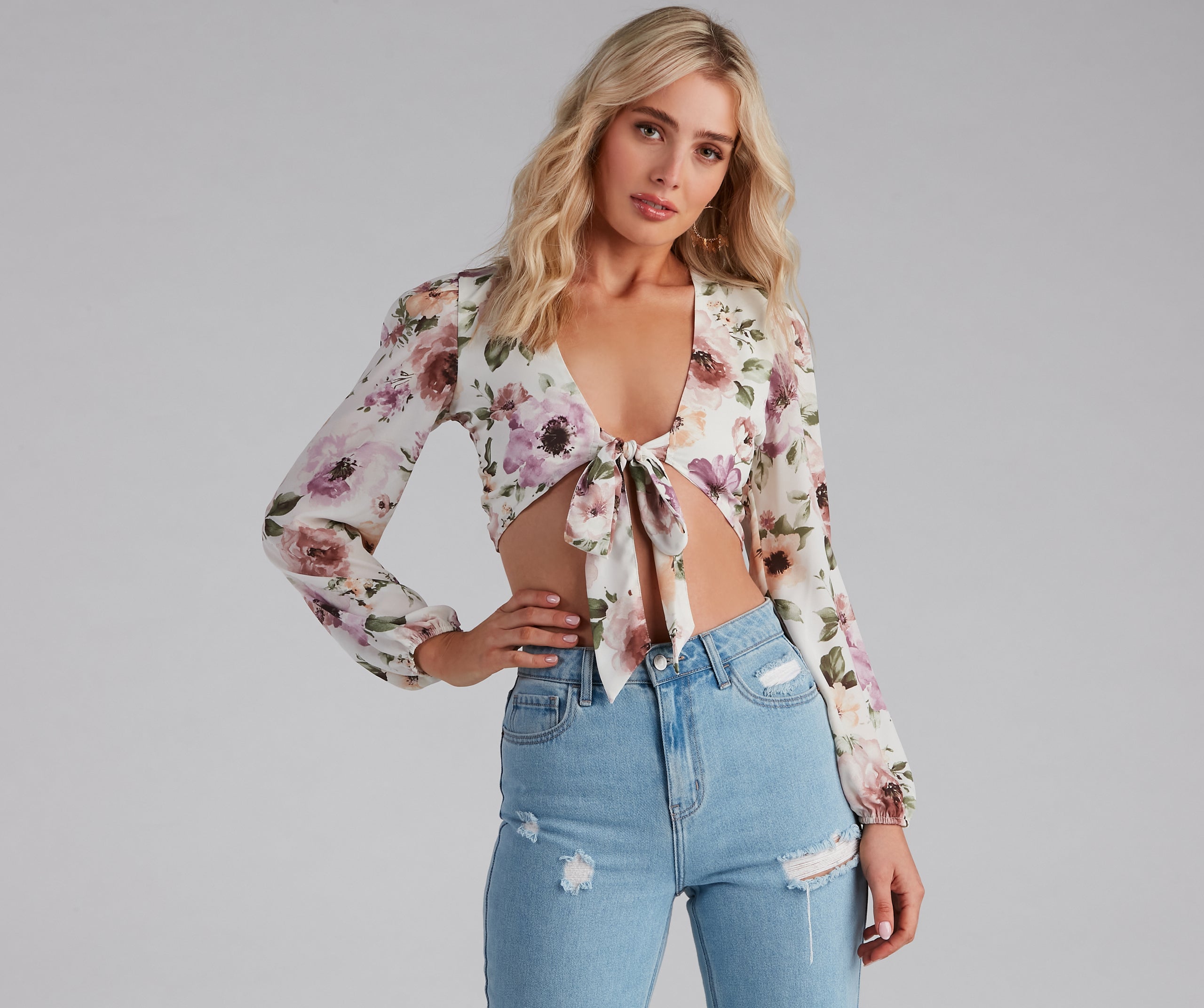 Tie The Knot Floral Crop Top