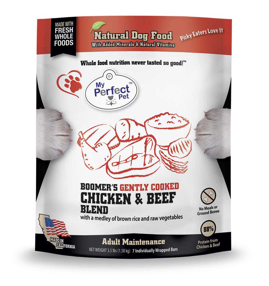 My Perfect Pet Boomer Chicken and Beef Blend Gently Cooked Frozen Dog