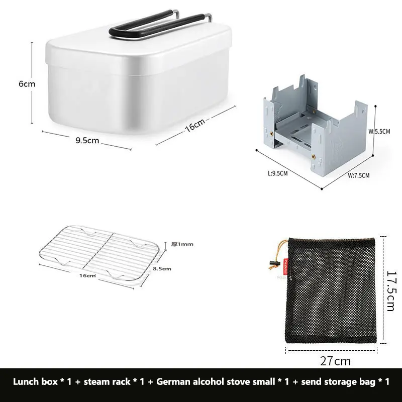 Lightweight Lunch Box Style Aluminum Mess Tin for Outdoor Camping Hiking Hunting Aluminum Lunch Box set