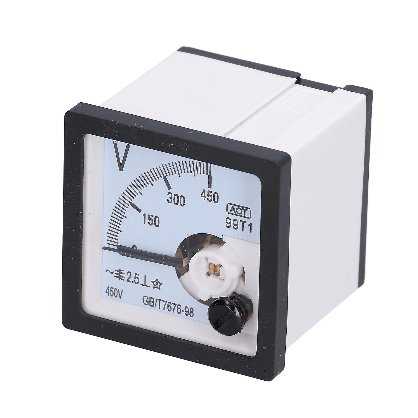 Dial Panel Voltage Meter Portable Fine Tuning Pointer Voltmeter Measuring Monitor 0450v 99t1v