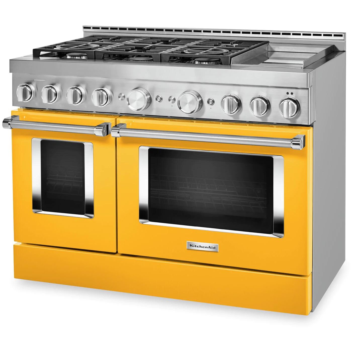 KitchenAid 48-inch Freestanding Dual Fuel Range with Even-Heat? True Convection KFDC558JYP