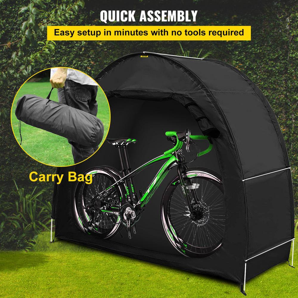 VEVOR Bike Cover 420D Oxford Bike Storage Cover with Carry Bag and Pegs Anti-Dust Bicycle Storage Shed for 2 Bikes Black ZXCCFPHSWBDDW1D6TV0