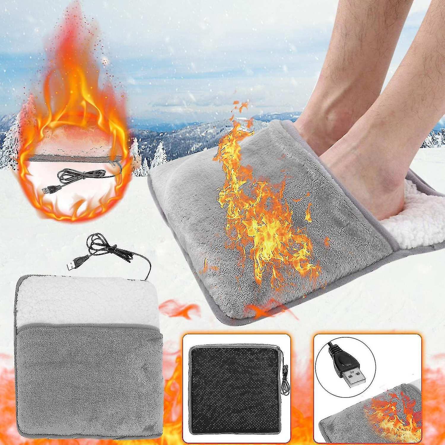 Foot Warmer Electric Heating Pad Soft Fleece Pad Cushion Feet Warm Floor Mat