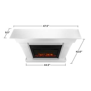 Real Flame Crawford 47 in. Slim-Line Electric Fireplace in White 8020E-W