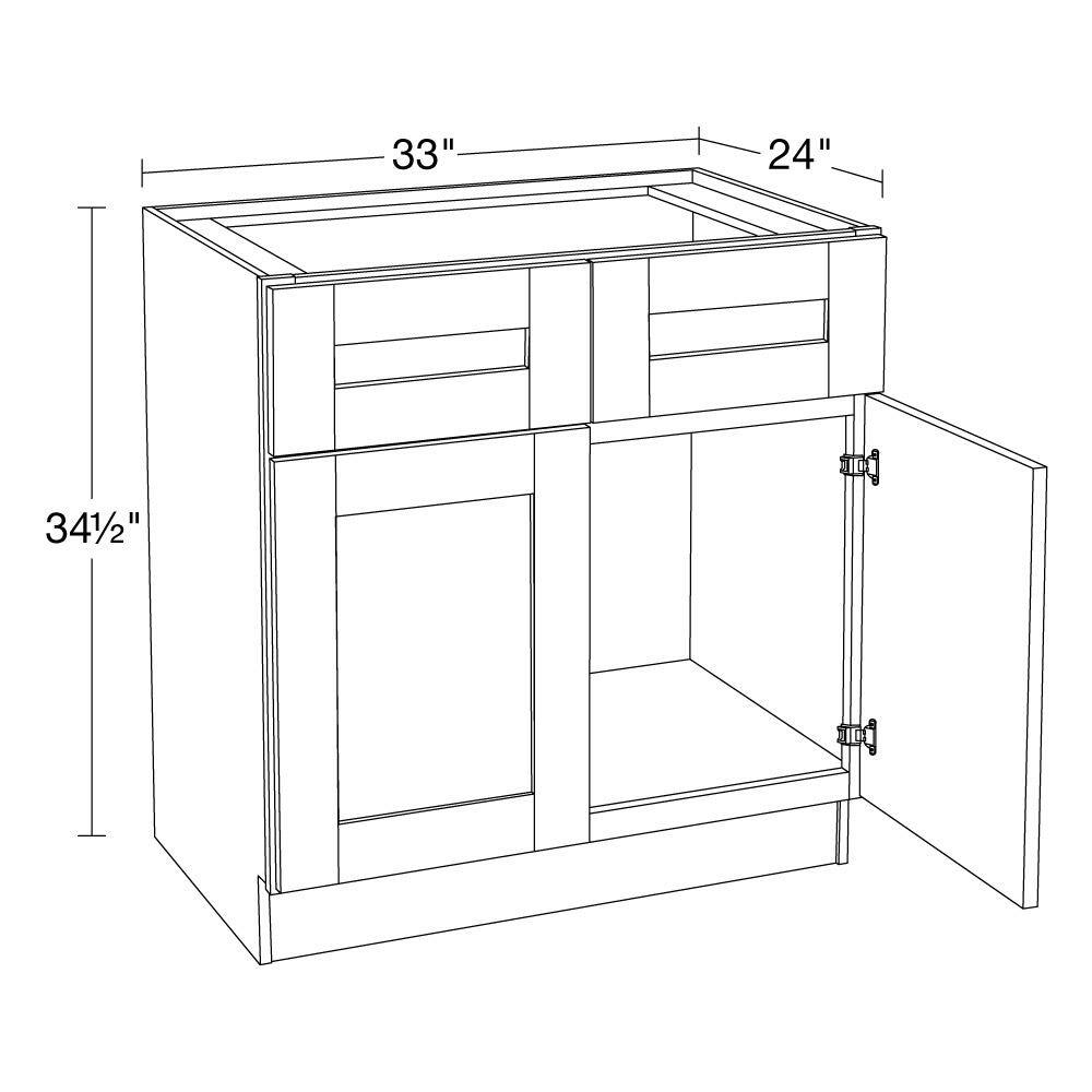 Contractor Express Cabinets Arlington Vessel Blue Shaker Stock Assembled Plywood Sink Base Kitchen Cabinet Soft Close (33 in. x 34.5 in. x 24 in.) SB33-XVB