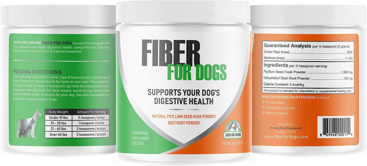 Bern Dog Brand Fiber Digestive， Diarrhea， Constipation and Anal Gland Dog Supplement