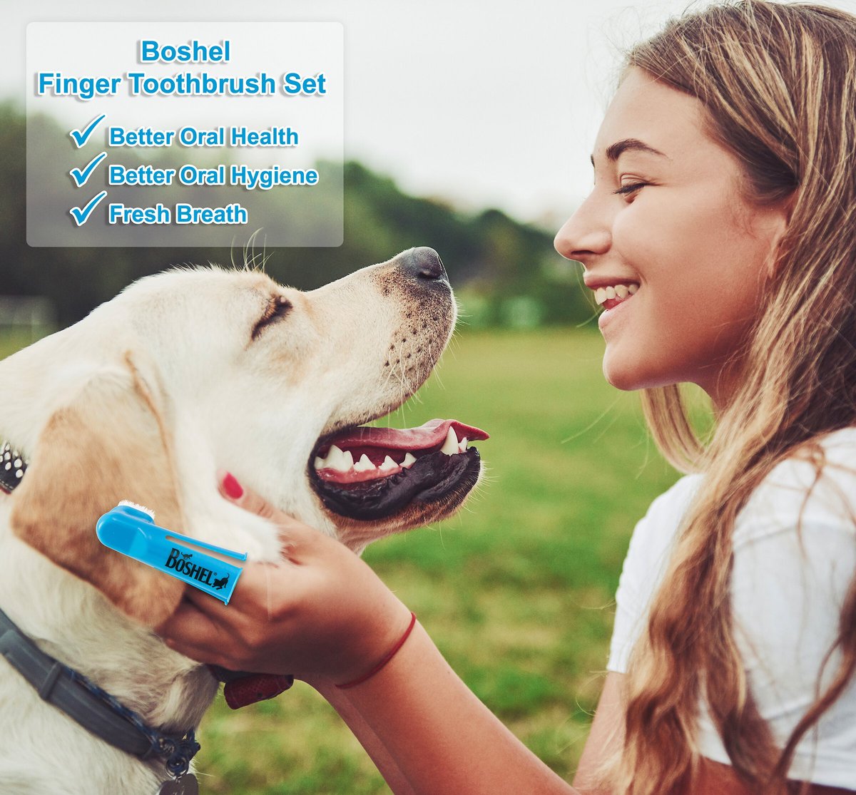 Boshel Silicone Finger Dog and Cat Toothbrush Set