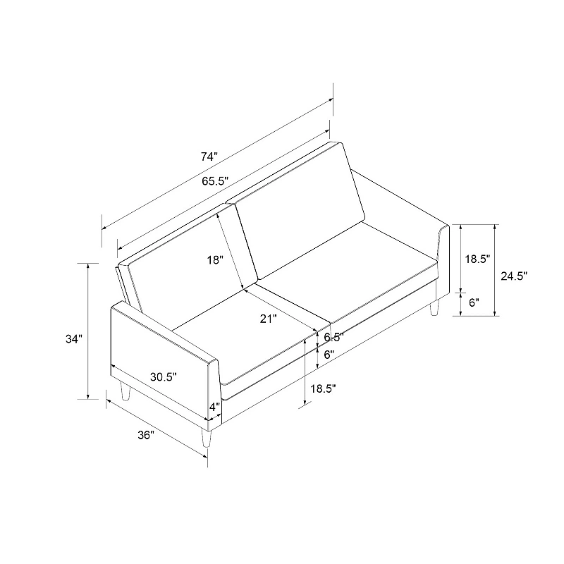 Mr. Kate Winston Sofa Couch with Pocket Coils