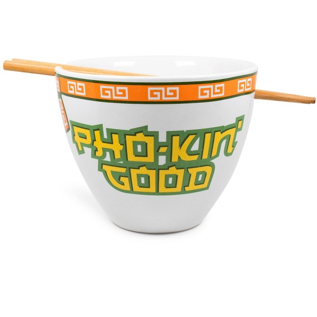 Boom Trendz Bowl Bop Pho kin Good Japanese Dinnerware Set 16 ounce Ramen Bowl Chopsticks