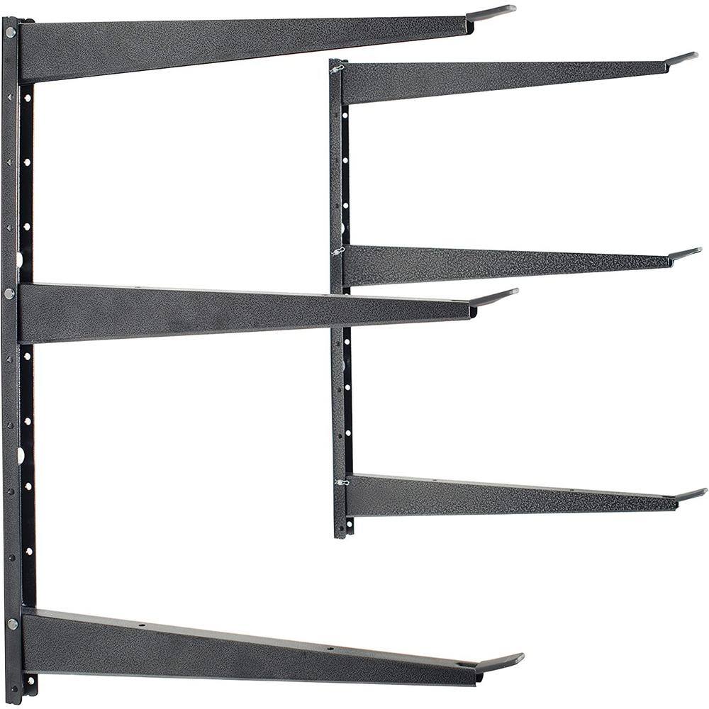 Delta 16 in. x 21 in. Heavy Duty Wall Rack Adjustable 3 Tier Lumber Rack Holds 480 lbs. Steel Garage Wall Shelf with Brackets HDRS1000HD