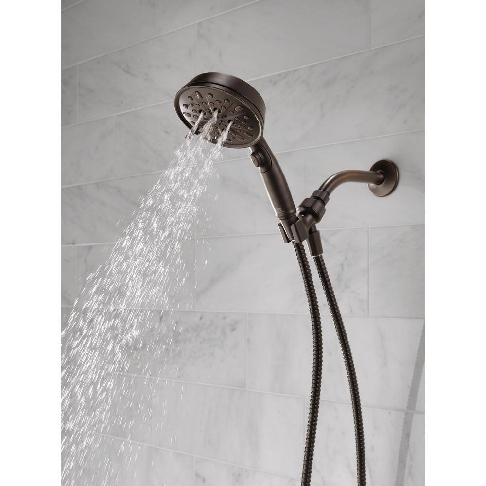 Delta 7-Spray Patterns 1.75 GPM 5.25 in. Wall Mount Handheld Shower Head in Venetian Bronze 75723RB