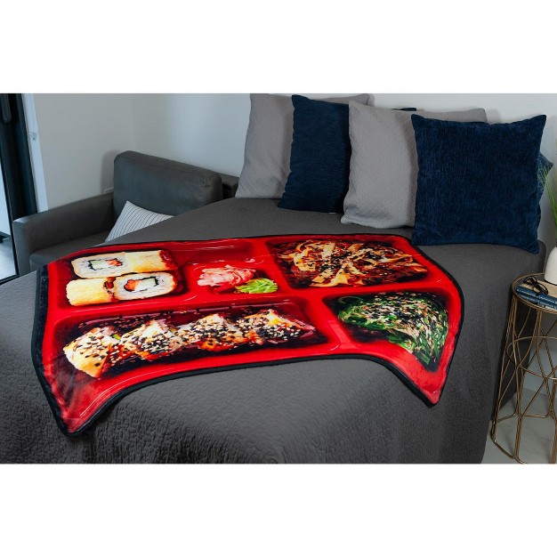 Just Funky Japanese Bento Box Large Fleece Throw Blanket Food Blankets 60 X 45 Inches