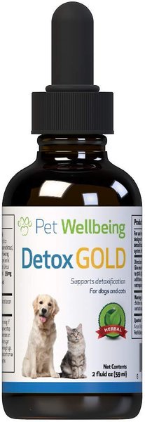 Pet Wellbeing Detox GOLD Bacon Flavored Liquid Immune Supplement for Cats and Dogs