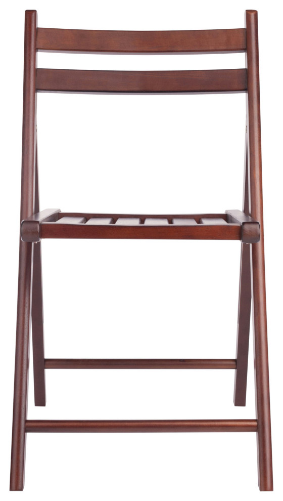 Robin 4 Pc Folding Chair Set  Walnut   Transitional   Folding Chairs And Stools   by Kolibri Decor  Houzz