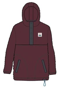 Calla Hooded Recycled Polar-Lined Fleece - Windsor Wine