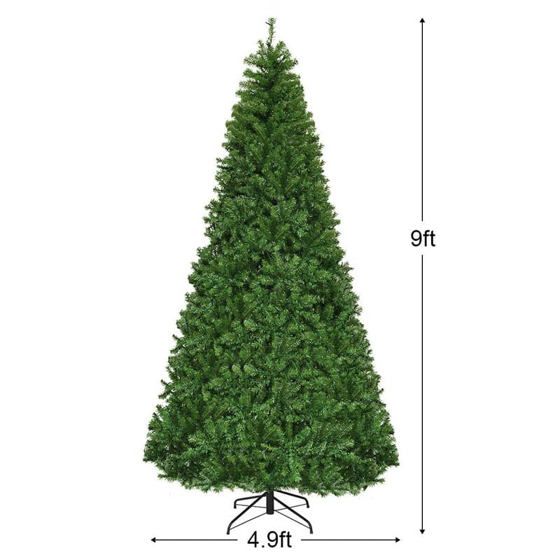 Premium Hinged Prelit Artificial Christmas Tree with Multi-Color LED Lights, 11 Lighting Modes, Metal Stand