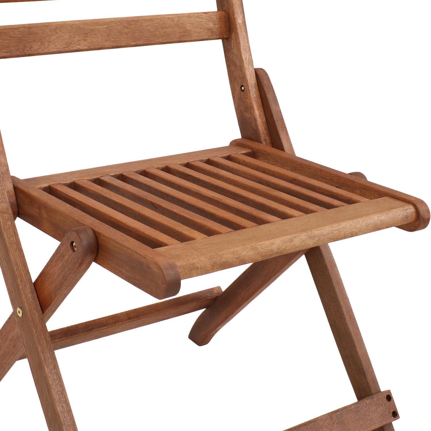 Ultimate Patio Meranti Wood Outdoor Folding Bistro Chair