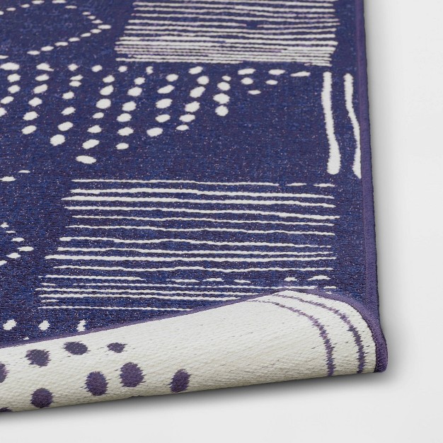 Dot Geo Outdoor Rug Indigo