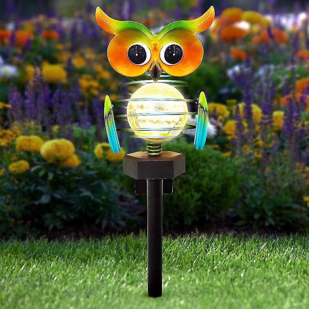 Solar Garden Lights Outdoor， Solar Owl Lights Waterproof Decor， Garden Stake Lights Powered