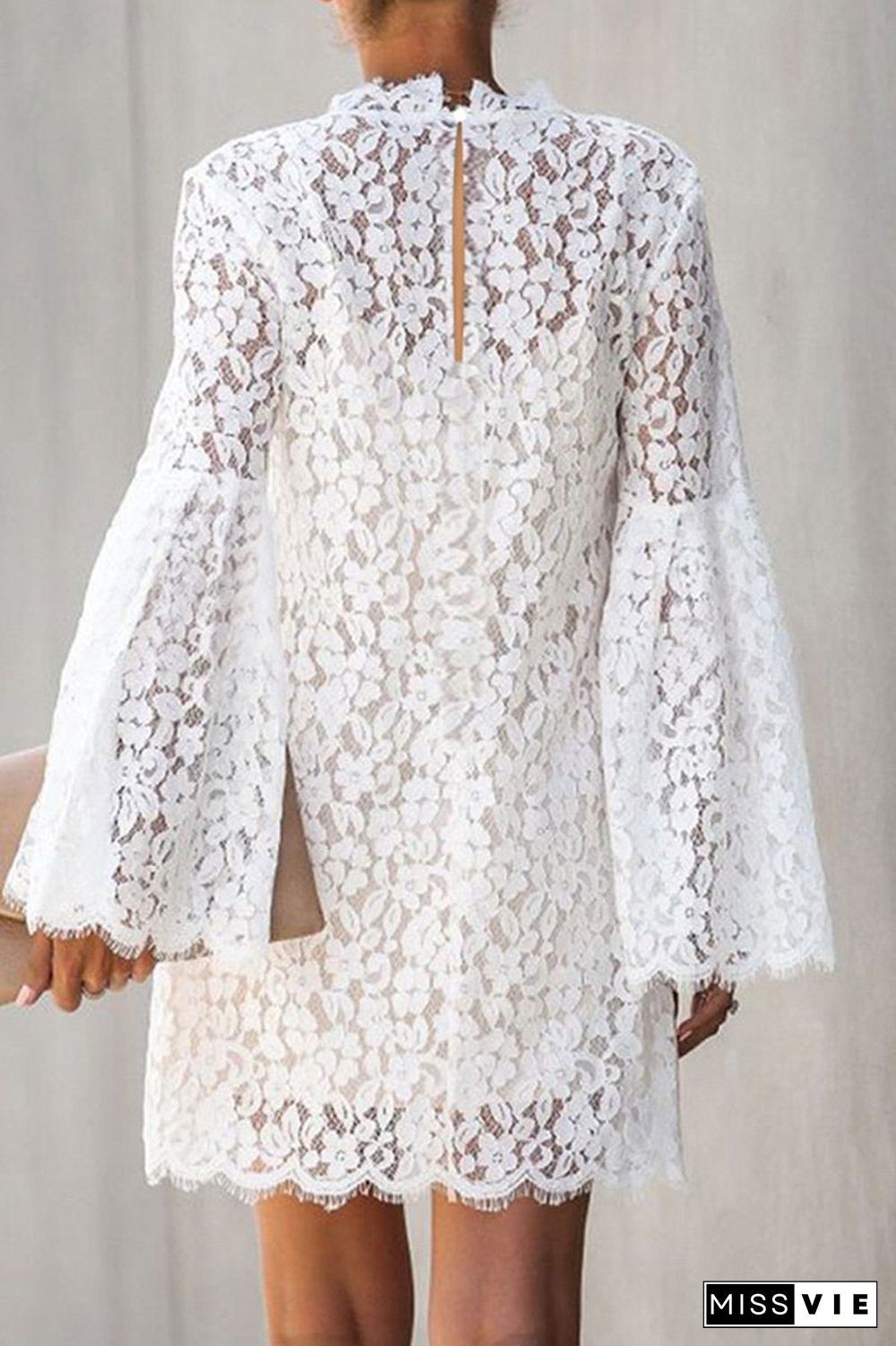 Flare Sleeve Lace Two Pieces Mini Dress