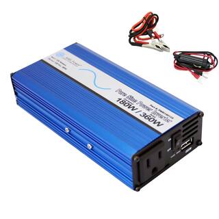 AIMS POWER 180 Watt Pure Sine Power Inverter 12-Volt DC to 120-Volt AC PWRI18012S