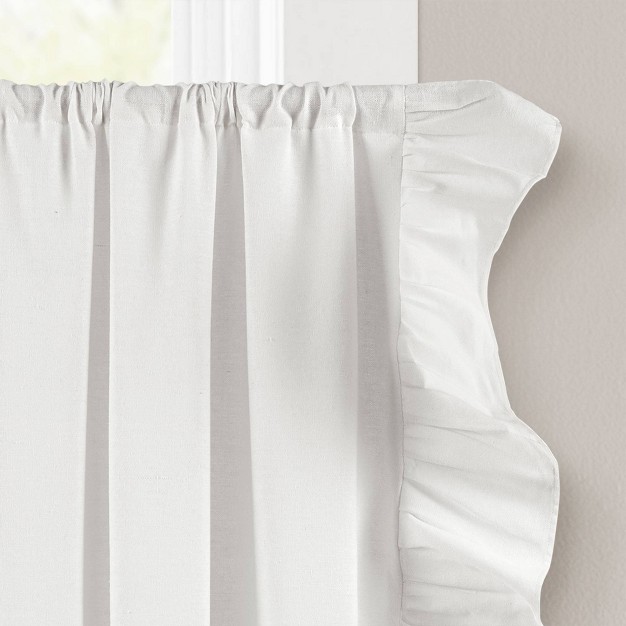 Linen Ruffle Curtain Tiers White Lush D cor