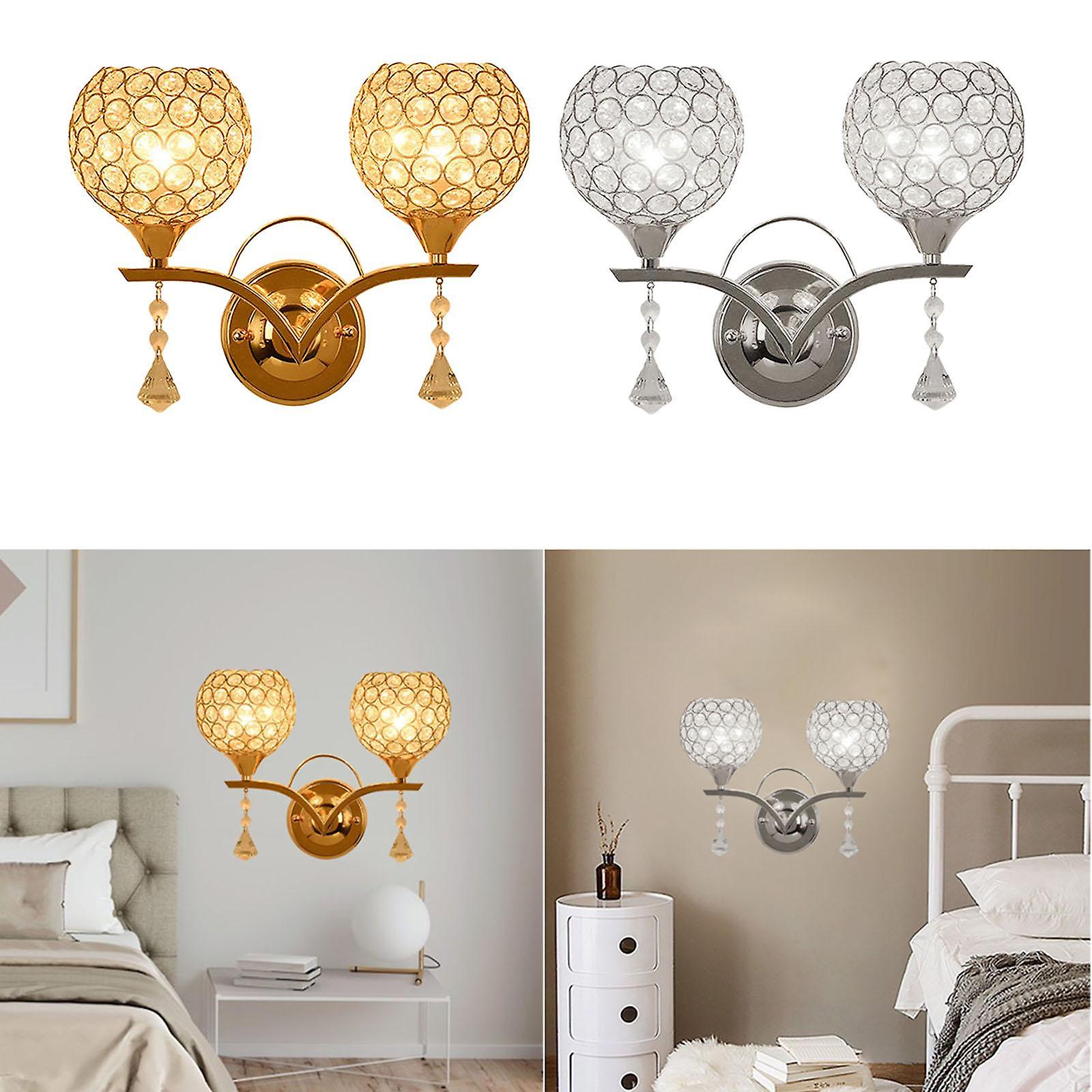 2x Crystal Wall Light Modern Home Wall Sconce Lighting Fixture Style