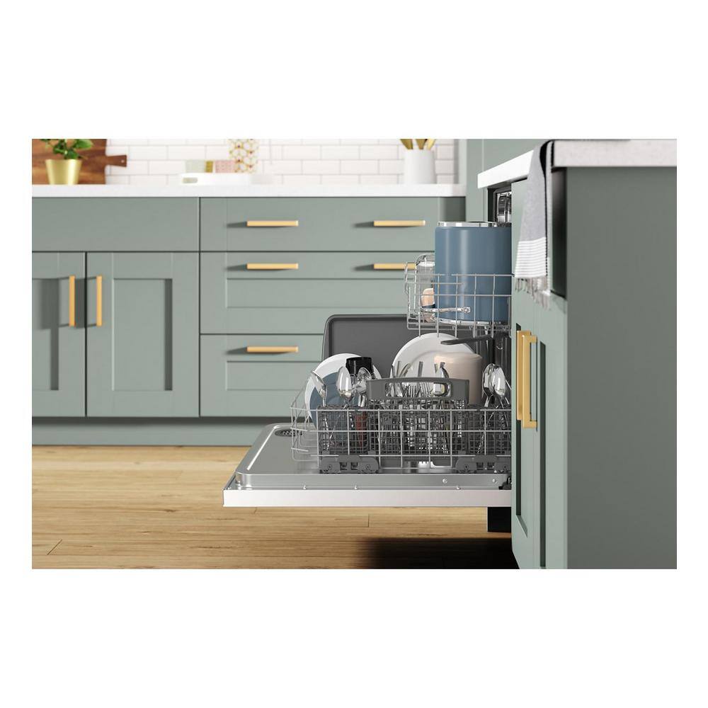 Whirlpool 24 in. in White Dishwasher with Stainless Steel Tub and Tall Top Rack WDT740SALW