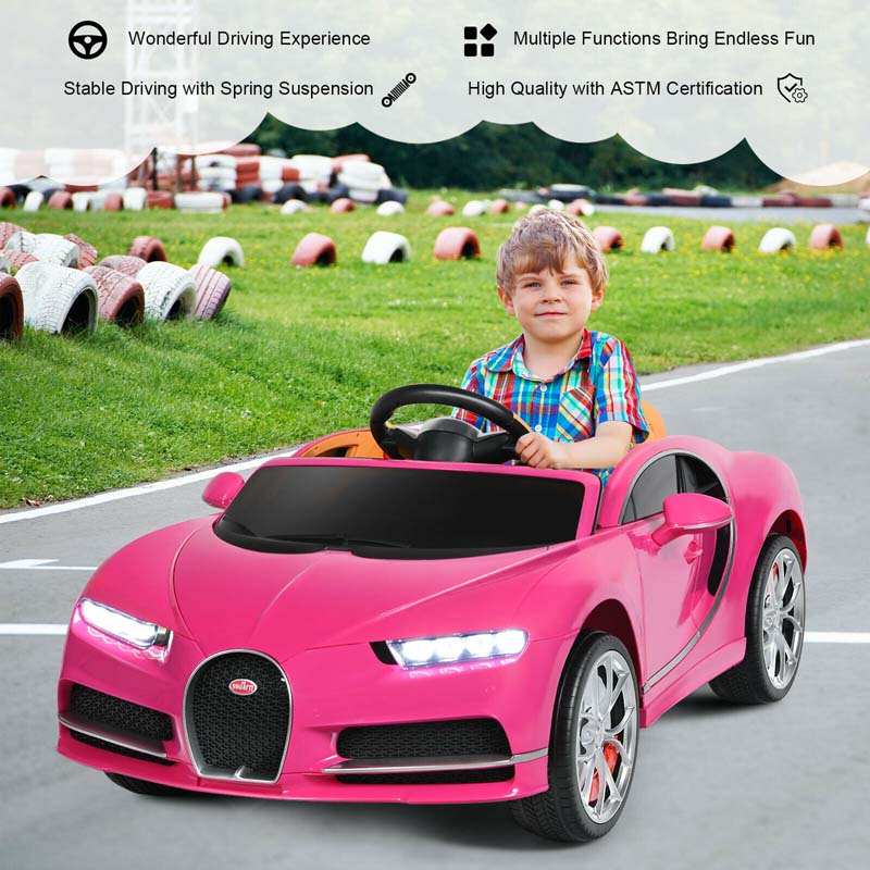 12V Licensed Bugatti Chiron Kids Ride on Car Battery Powered Electric Vehicle with 2.4G Remote Control