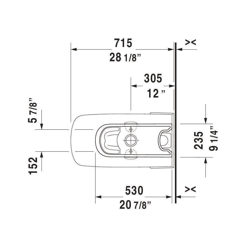 Duravit 1-Piece 1.28 GPF Single Flush Elongated Toilet in White Seat Not Included 2157010085