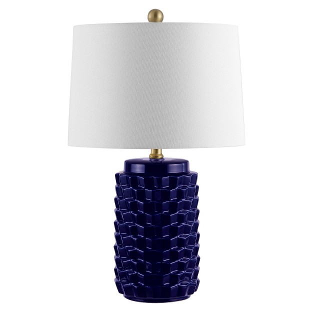 Weldon Ceramic Table Lamp Navy Safavieh